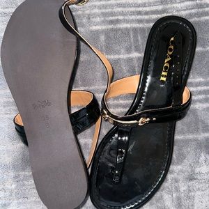 Coach black flip flop flats size 9.5